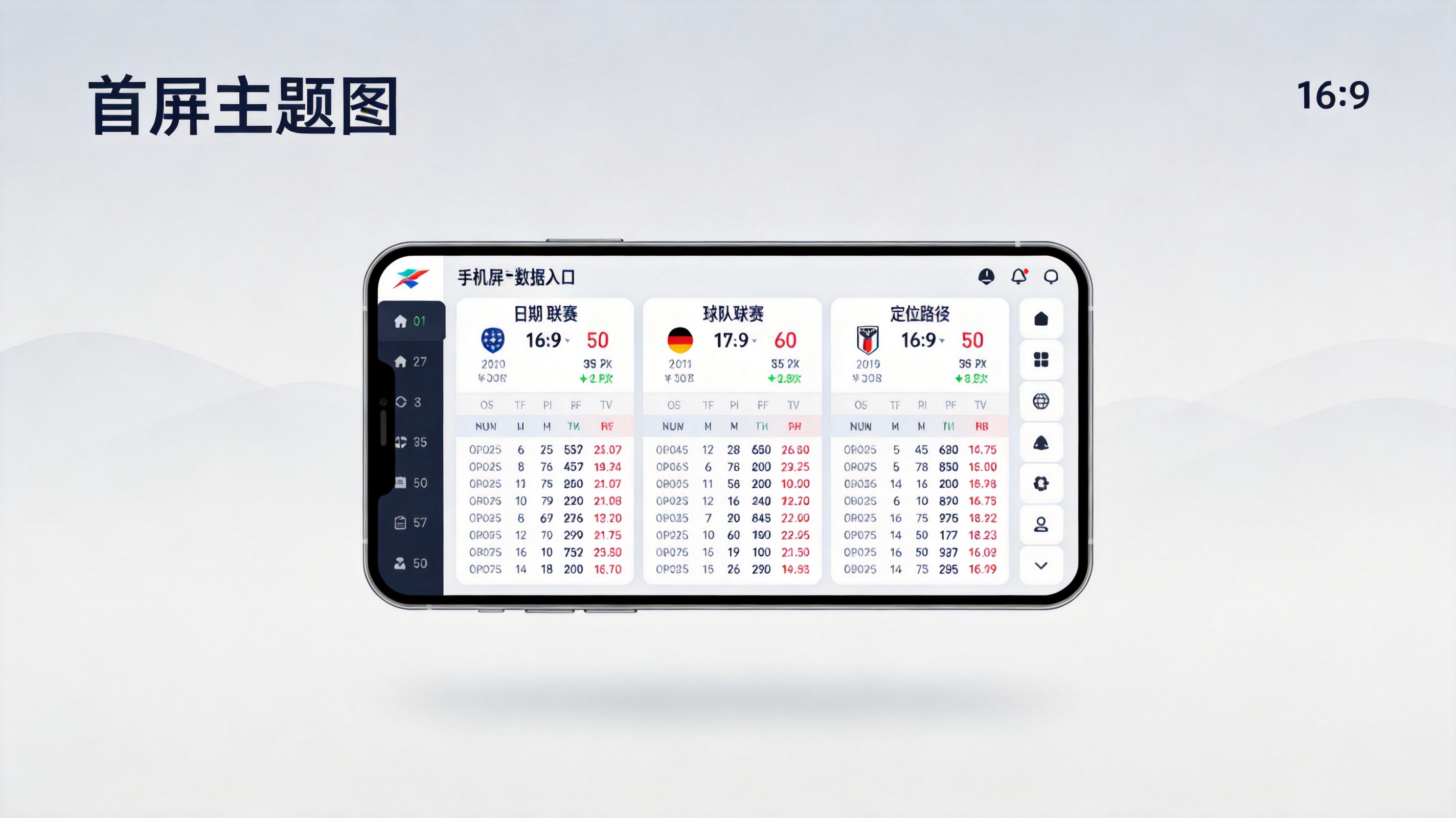 比分网手机版数据入口版式示意：按日期、联赛与球队组织的比赛信息分区